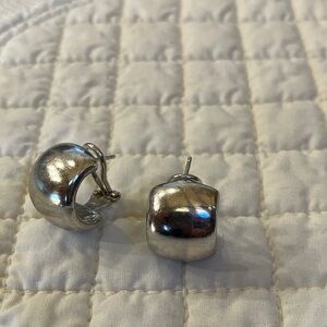 Vintage Chunky Silver Dome Stud Earrings
